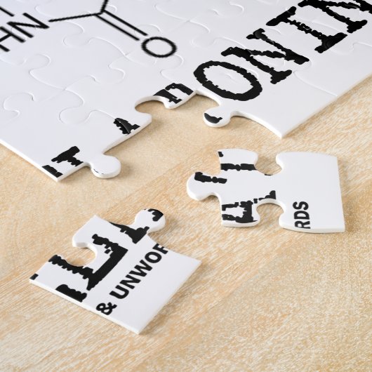 Slaap beter met melatonine (chemisch molecuul) legpuzzel (Zijkant)