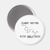 Slaap beter met melatonine (chemische molecule) magneet (Voorkant / Achterkant)