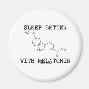 Slaap beter met melatonine (chemische molecule) magneet