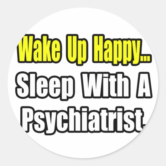 Slaap bij een psychiater ronde sticker (Voorkant)