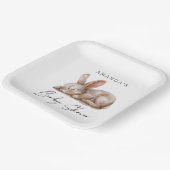 Slaap Bunny Neutrale Kleuren Dank u Papieren Bordje (Gebogen)