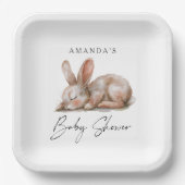 Slaap Bunny Neutrale Kleuren Dank u Papieren Bordje (Voorkant)