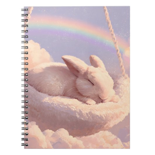 Slaap Bunny Rainbow Swing Notitieboek (Voorkant)