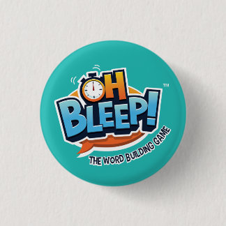 Slaap! Button 1,25-inch Turquoise (witte streep)