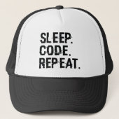 Slaap Code Herhaal Trucker Pet (Voorkant)