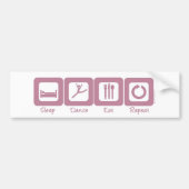 Slaap Dance Eat Herhaal Bumpersticker (Voorkant)