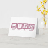 Slaap Dance Eat Herhaal Kaart (Gele Bloem)