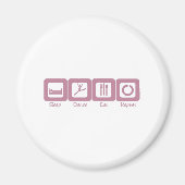 Slaap Dance Eat Herhaal Magneet (Voorkant)