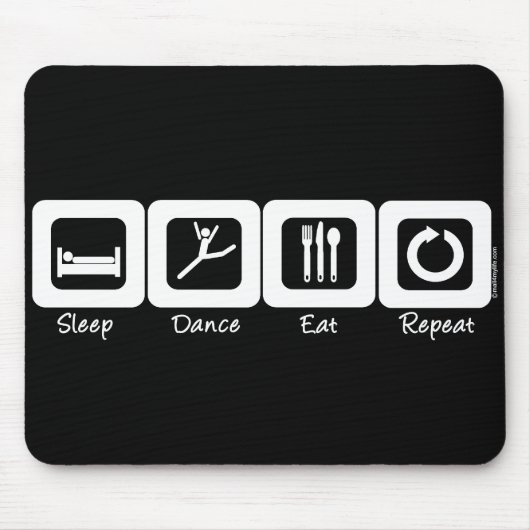 Slaap Dance Eat Herhaal Muismat (Voorkant)