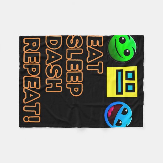 Slaap Dash Herhaal Videogame Geometrie Videogame Fleece Deken (Voorkant (Horizontaal))