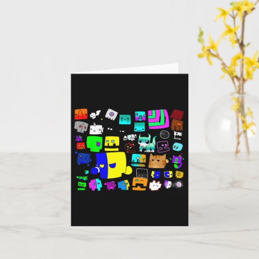 Slaap Dash Herhaal Videogame Geometrie Videogame Kaart (Gele Bloem)