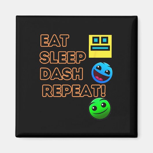 Slaap Dash Herhaal Videogame Geometrie Videogame Magneet (Voorkant)