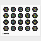 Slaap Dash Herhaal Videogame Geometrie Videogame Ronde Sticker (Vel)