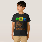 Slaap Dash Herhaal Videogame Geometrie Videogame T-shirt (Voorkant volledig)