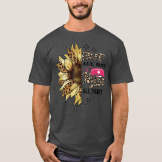 Slaap de hele dag kinderverpleegkunde t-shirt