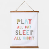 Slaap de hele dag Slaap de hele nacht Hangend Wandkleed (Voorkant)