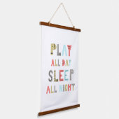 Slaap de hele dag Slaap de hele nacht Hangend Wandkleed (Gebogen)