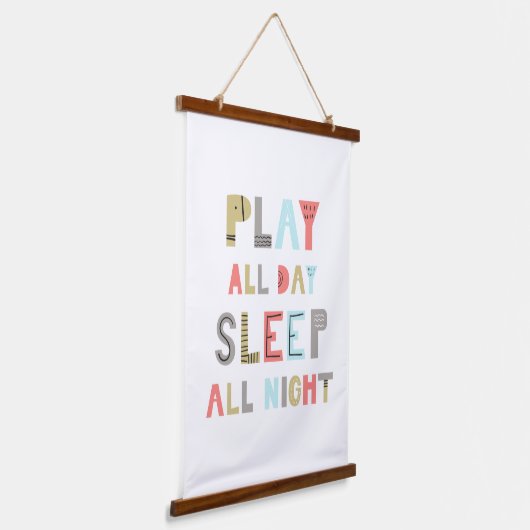 Slaap de hele dag Slaap de hele nacht Hangend Wandkleed (Gebogen)