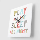 Slaap de hele dag Slaap de hele nacht Vierkante Klok (Hoek)