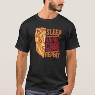 Slaap Dierenzorg Herhaal Dierenvriend Zoo Keeper Z T-shirt