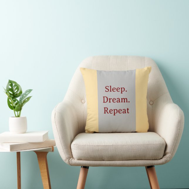 Slaap Droom Herhaal Quote Worp Kussen (Stoel)