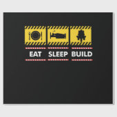 Slaap-Eat bouwstijl Herhaal bouwstenen blokken Cadeaupapier (Vlak)