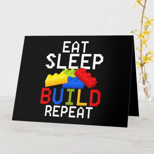 Slaap Eat Build Herhalingsblokken Bouwstenen Mast Kaart (Gele Bloem)