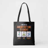 Slaap Eat Project Funny Architecture Student Life Tote Bag (Voorkant)