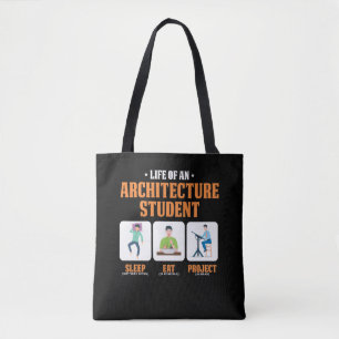 Slaap Eat Project Funny Architecture Student Life Tote Bag