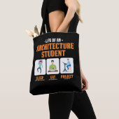 Slaap Eat Project Funny Architecture Student Life Tote Bag (Dichtbij)