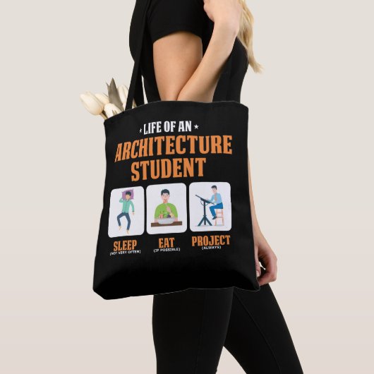 Slaap Eat Project Funny Architecture Student Life Tote Bag (Dichtbij)