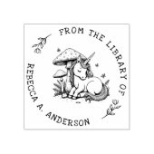 Slaap Eenhoorn Toadstool Bookplate Stamp Rubberstempel (Afrduk)