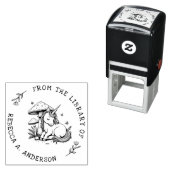 Slaap Eenhoorn Toadstool Bookplate Stamp Zelfinktende Stempel (In situ)