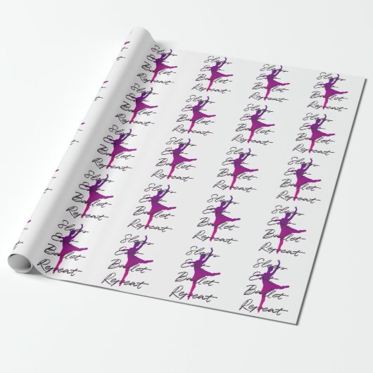 Slaap, eet, ballet, herhaal cadeaupapier (Uitgerold)