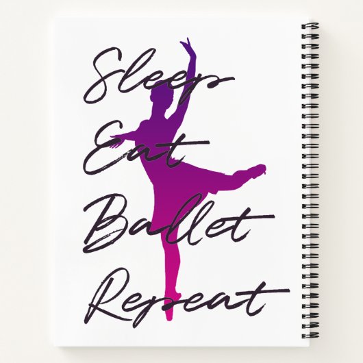Slaap, eet, ballet, herhaal notitieboek (Achterkant)