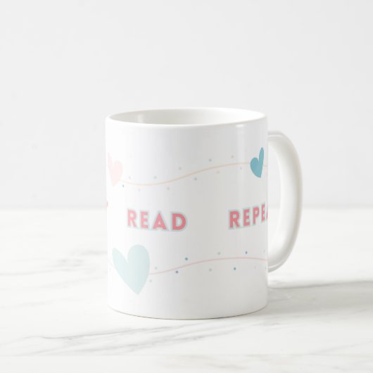 Slaap Eet Lees Herhaal Mok (Voorkant rechts)