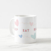 Slaap Eet Lees Herhaal Mok (Voorkant links)