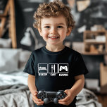 Slaap-Eet-spel T-shirt<br><div class="desc">Slaap-Eat Game T-Shirt - De perfecte meisjes T-shirt voor hardcore gamers is hier. Dit hilarische shirt met wegbordsymbolen voor eten en slapen, en een computerspelcontroller in het derde teken met de boodschap Slaap, Eat en Game. Dit funky shirt is een echte spelwisselaar en zal de ideale gave zijn voor de...</div>