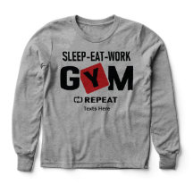 Slaap Eet Werk Gym Herhaal typografie ontwerp