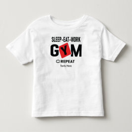 Slaap Eet Werk Gym Herhaal typografie ontwerp Kinder Shirts