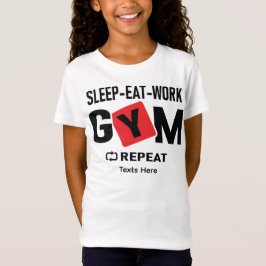 Slaap Eet Werk Gym Herhaal typografie ontwerp T-shirt