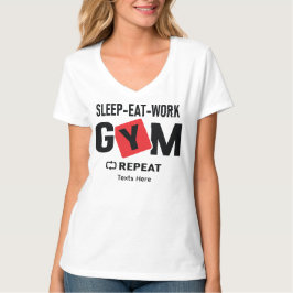 Slaap Eet Werk Gym Herhaal typografie ontwerp T-shirt