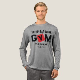 Slaap Eet Werk Gym Herhaal typografie ontwerp Tri-Blend Shirt