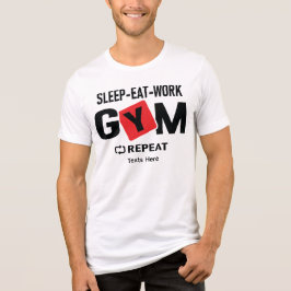 Slaap Eet Werk Gym Herhaal typografie ontwerp Tri-Blend Shirt