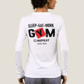 Slaap Eet Werk Gym Herhaal typografie ontwerp Tri-Blend Shirt (Achterkant)