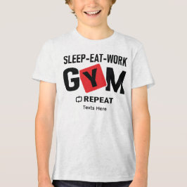 Slaap Eet Werk Gym Herhaal typografie ontwerp Tri-Blend Shirt