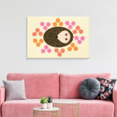 Slaap Egeltje en Bloemen Canvas Print (Insitu (Woonkamer))