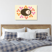 Slaap Egeltje en Bloemen Canvas Print (Insitu (Slaapkamer))
