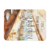 Slaap en Cruise Bier Grappige Deurmarkering Magneet (Horizontaal)