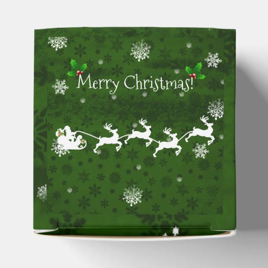 Slaap- en rendierbox van de groene kerstman bedankdoosjes (Bovenkant)